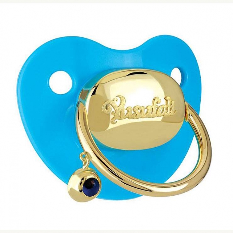 Kabartmalı İsim Yazılı Altın Emzik