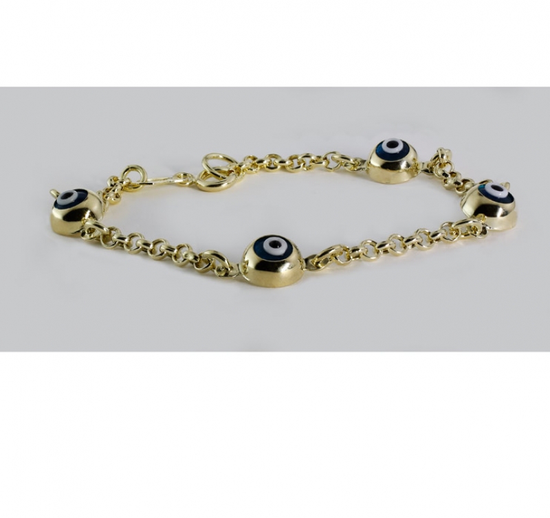 Tek Taraflı Mavi Boncuklu Künye