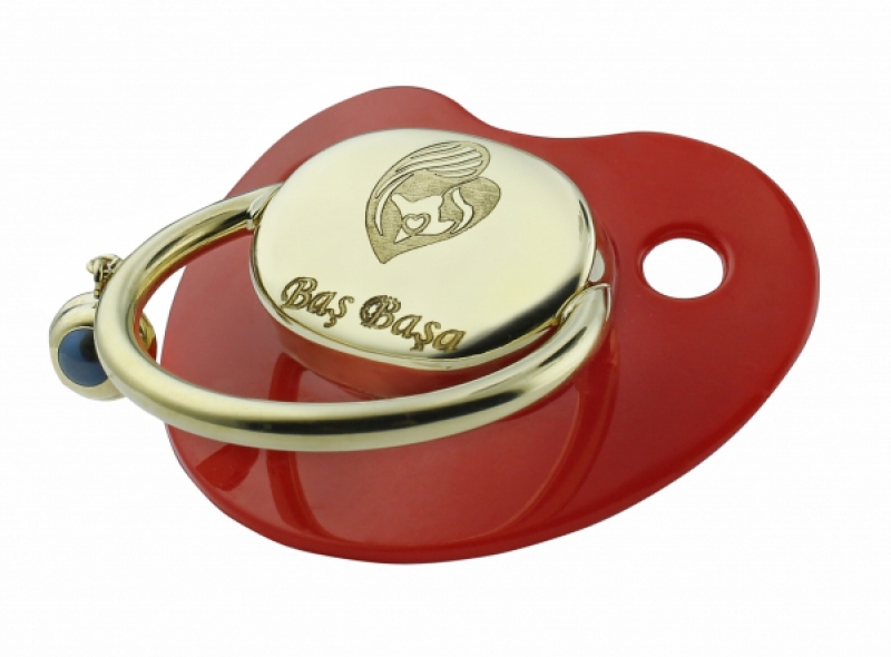 Anne Bebek Altın Emzik Kırmızı