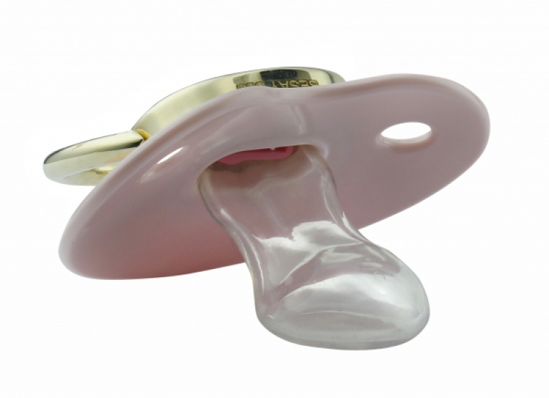 Bebek Kalbi Altın Emzik Toz Pembe