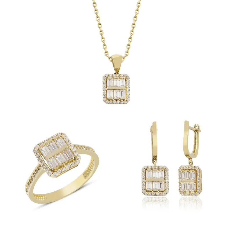 Baget Set 14k Yeşil Altın